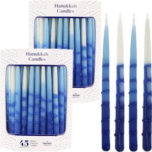 Pastel Blue and White Hanukkah Menorah Candles